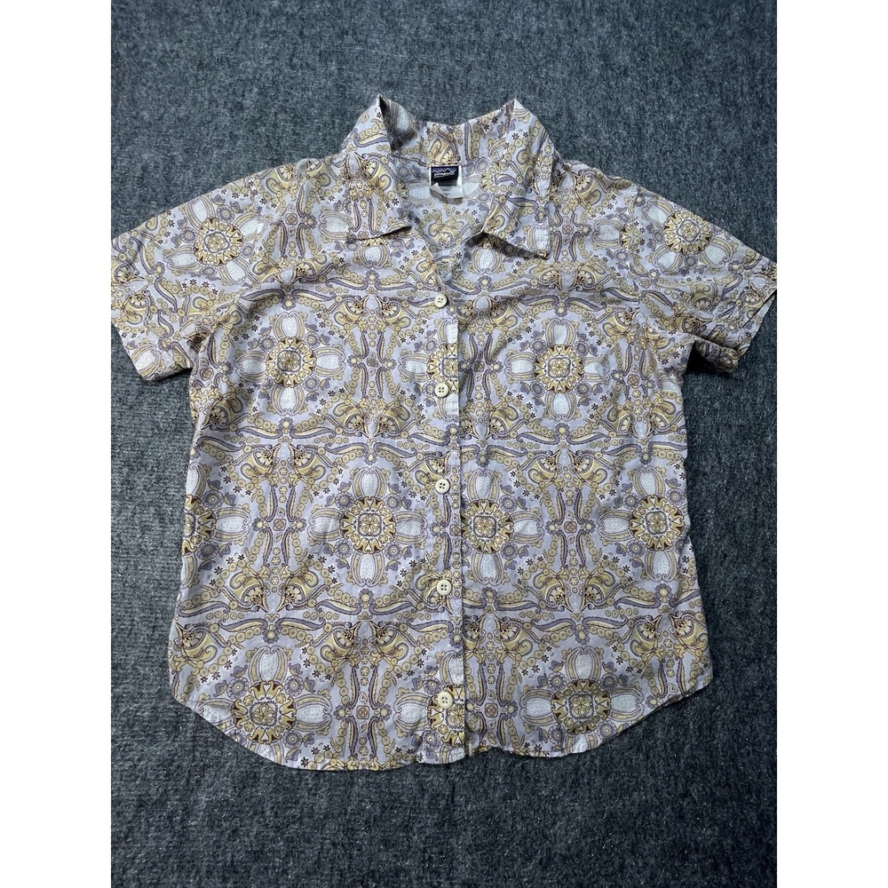 Vintage Patagonia Shirt Womens 6 Multicolored Geometric Short Sleeve Comfort - Picture 2 of 7